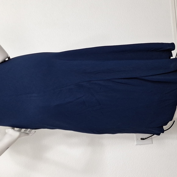Tahari NEW Minimalist Navy Blue Babydoll V-Neck Lagenlook Cocktail Maxi Dress S - Picture 7 of 13